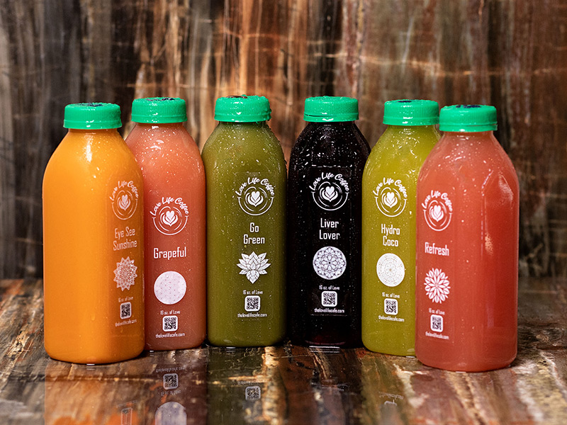 Live Life Cafe creates fresh pressed juice combinations that will supercharge your day!